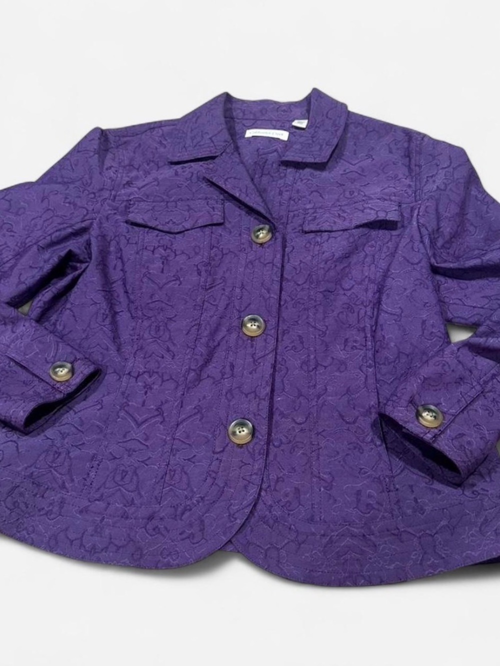 Coldwater Creek Purple Tapestry Blazer Jacket